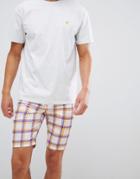 Asos Design Skinny Shorts With Rainbow Check Print - White
