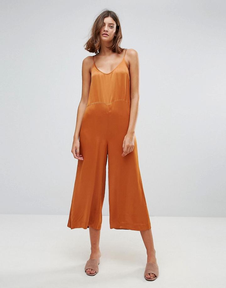 Just Female Panter Sateen Jumpsuit - Orange