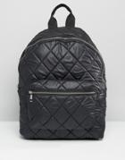 Asos Quilted Nylon Backpack - Black