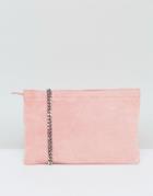 Vagabond Pink Suede Slim Cross Body With Chain Strap - Pink