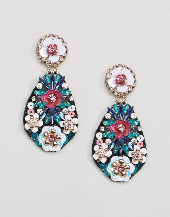 Aldo Gwalella Floral Statement Embellished Earrings - Multi