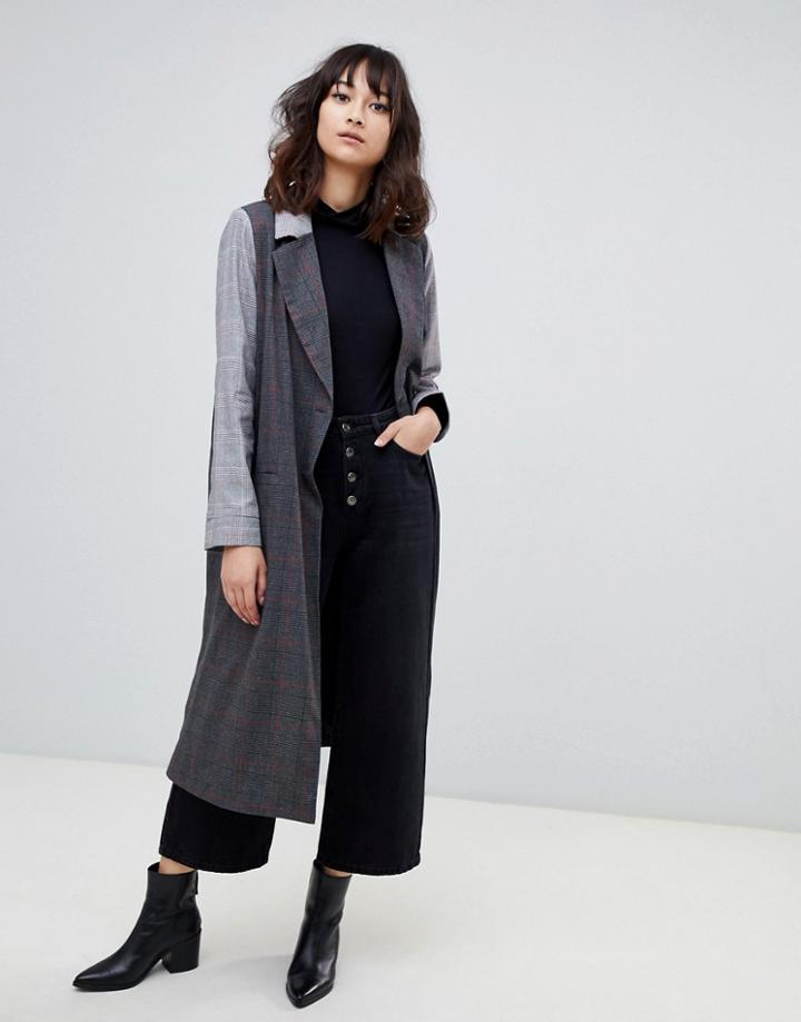 Unique 21 Checked Coat - Gray