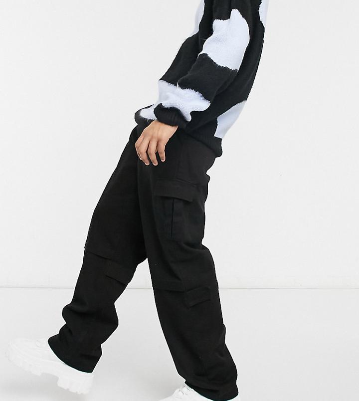 Collusion Straight Leg Utility Pants In Black-brown