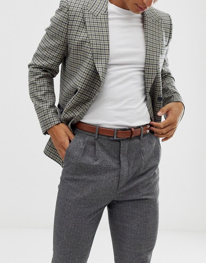 New Look Faux Leather Formal Belt In Tan