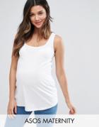 Asos Maternity Ultimate Tank In Long Line - White