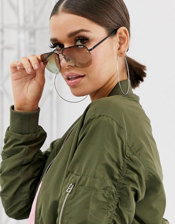 Quay Australia Muse Fade Sunglasses In Black And Brown - Multi
