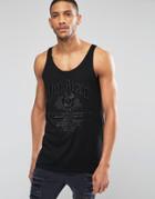 Asos Jim Beam Relaxed Tank With High Shine Print - Black