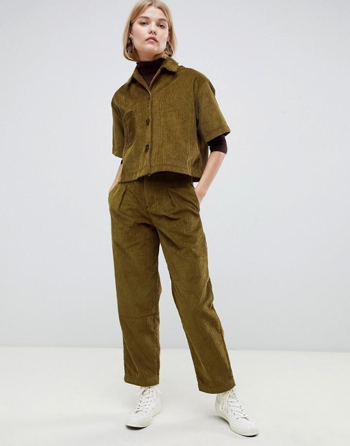Asos White Corduroy Two-piece Pants-green