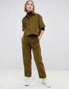 Asos White Corduroy Two-piece Pants-green