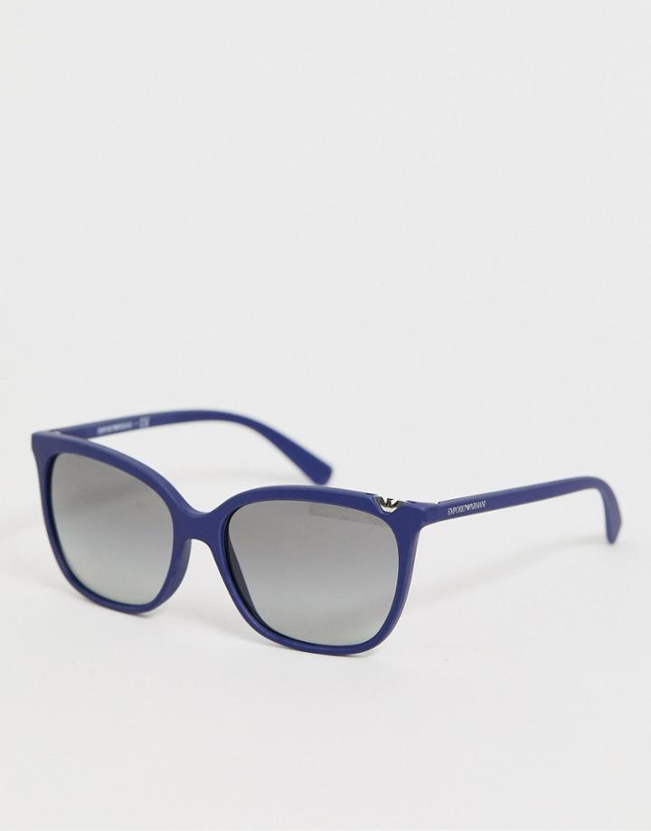 Emporio Armani Square Sunglasses In Navy-blue