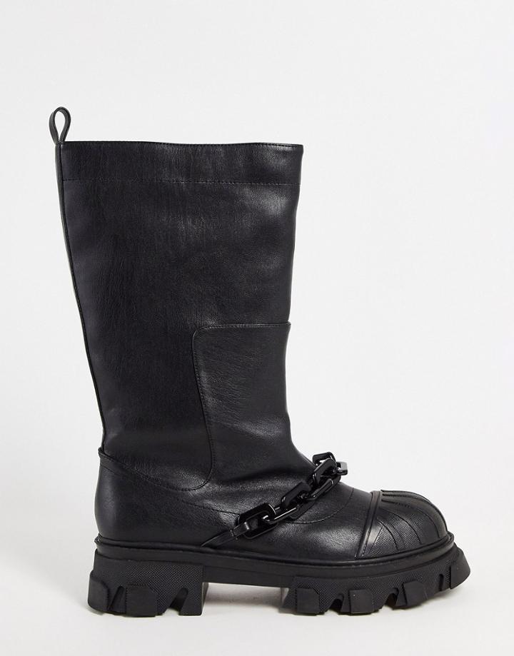 Public Desire Man Lincoln Chain Rain Boots In Black