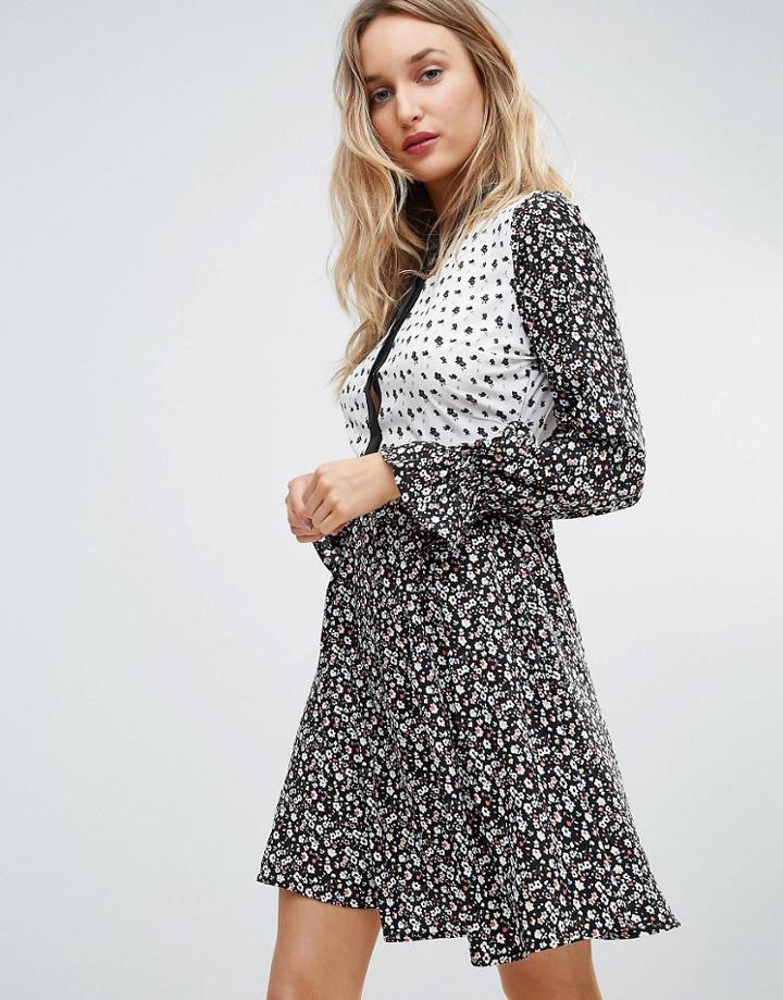 Influence Mix And Match Print Shirt Dress - Multi