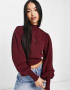 Urban Bliss Key Hole Kitted Sweater In Red