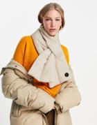 French Connection Reversible Nylon Puffer Scarf In Soft Taupe And Yellow-neutral