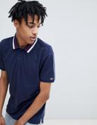 Tommy Jeans Classics Icon Tipped Pique Polo Relaxed Regular Fit In Navy - Navy