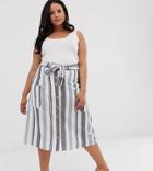 Influence Plus Midi Skirt In Tiger Print-orange