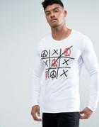 Love Moschino Long Sleeve T-shirt In White With Print - White