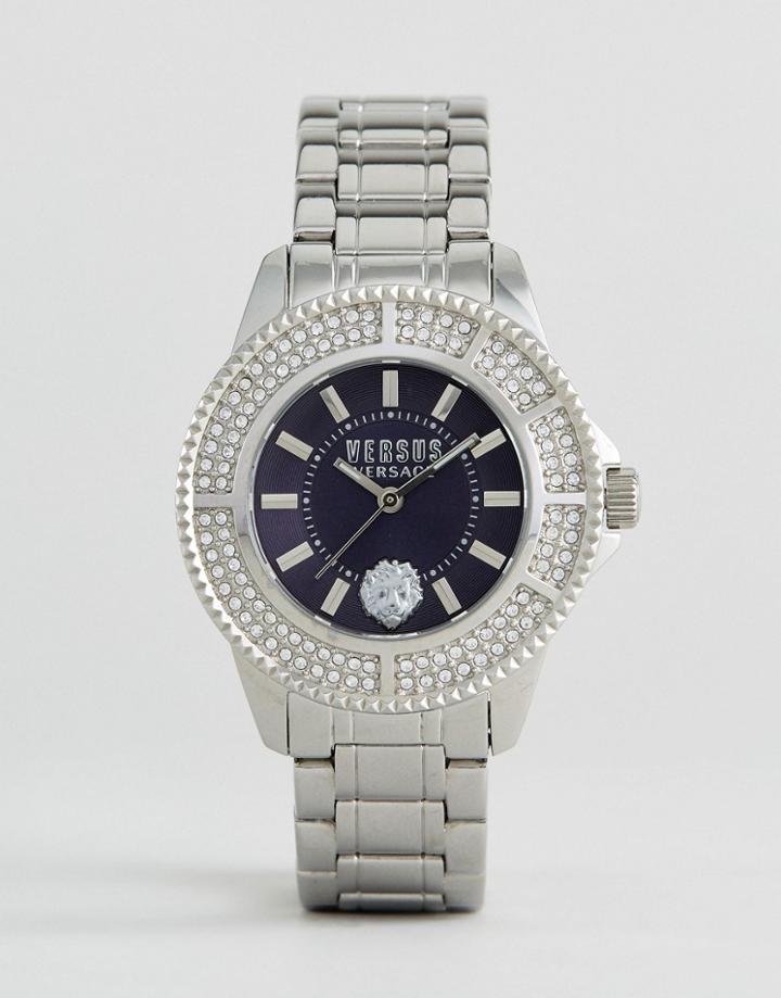 Versus Versace Sh722 Toyko Crystal Bracelet Watch In Silver - Silver