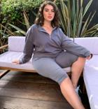 Outrageous Fortune Plus Loungewear Body-conscious Shorts In Gray-grey
