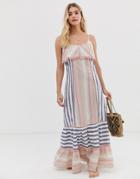 America & Beyond Striped Maxi Beach Dress - Multi