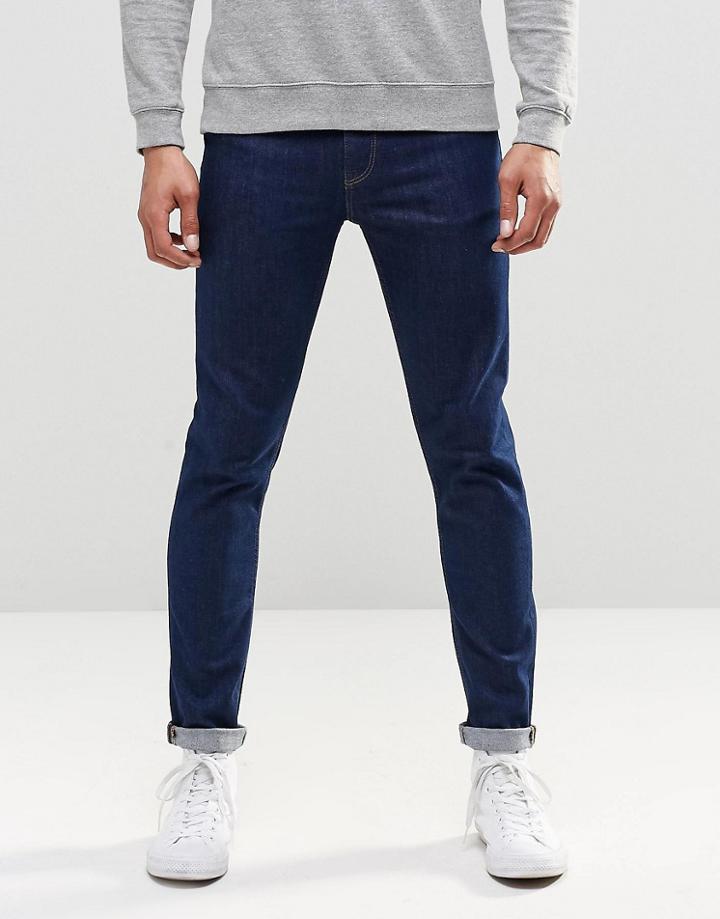 Asos Skinny Jeans In 12.5oz In True Blue - Mid Blue