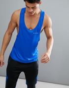 Asos 4505 Extreme Racer Back Tank With Quick Dry In Blue - Blue
