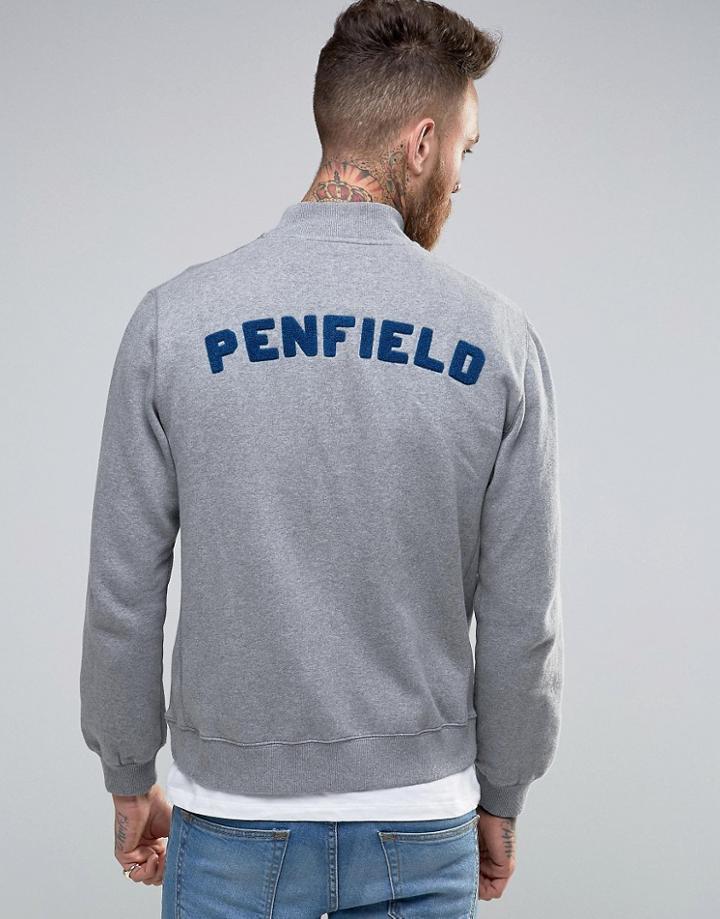 Penfield Massac Sweat Bomber College Back Logo - Gray