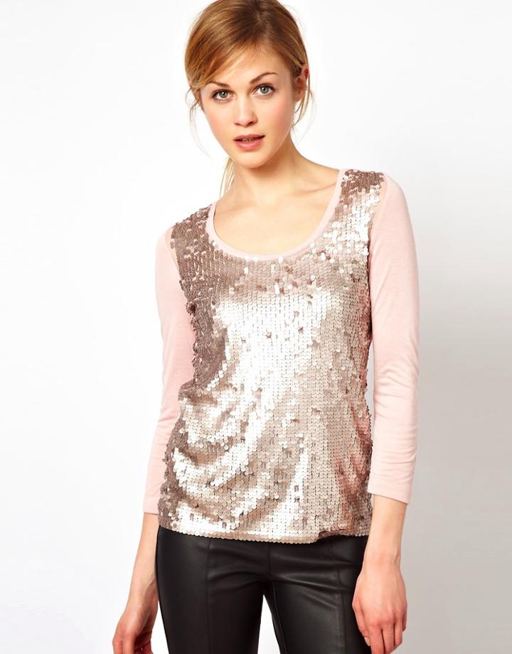 Mango Sequins T-shirt - Pink