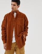 Collusion Oversized Cord Shirt In Tan - Brown