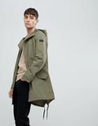 Farah Erskine Hooded Fishtail Parka In Green