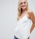 Asos Design Tall Eco Swing Cami With Double Layer - White