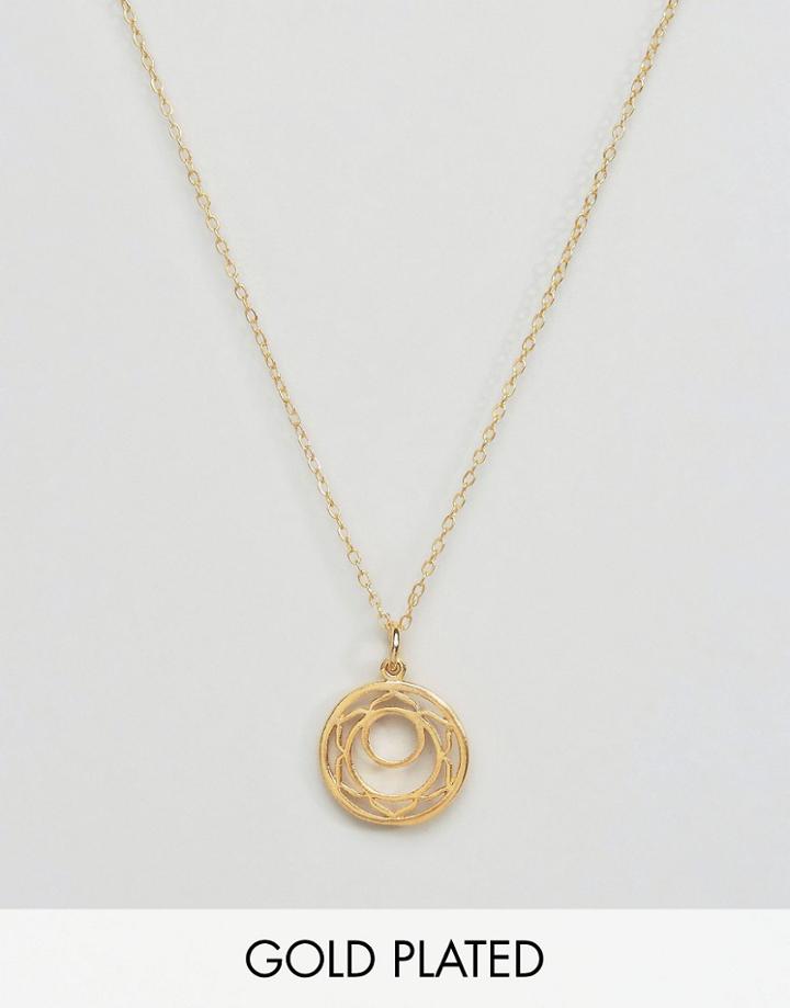 Ottoman Hands Sacral Chakra Pendant Necklace - Gold