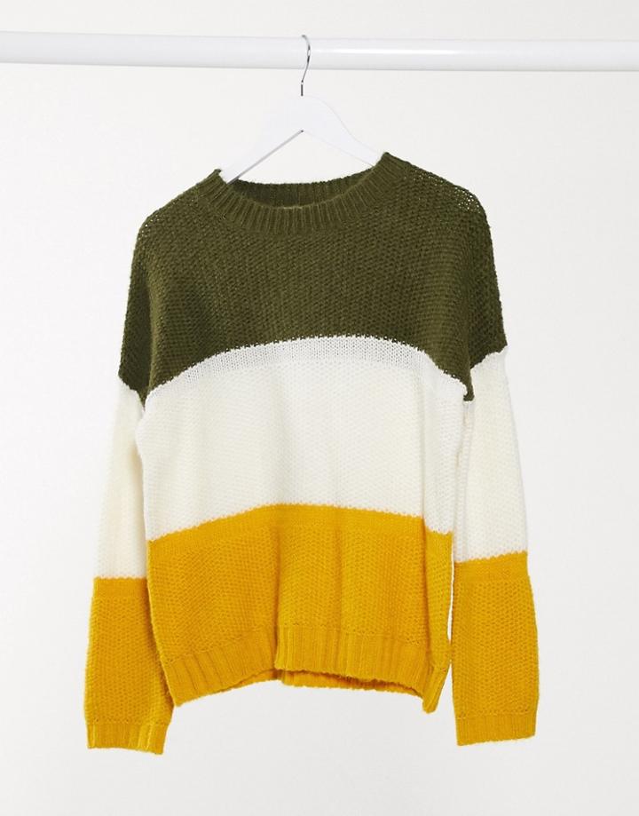 Vila Color Block Sweater In Multi