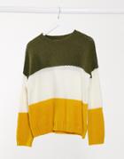 Vila Color Block Sweater In Multi
