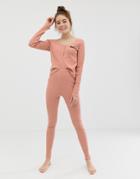 Asos Design Mix & Match Amore Ribbed Jersey Legging - Pink