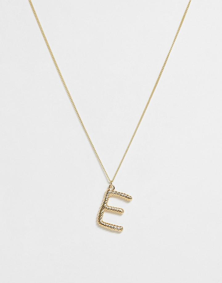 Pieces Chunky Gold 'e' Initial Necklace