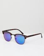 New Look Square Sunglasses In Dark Blue - Blue