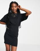 Asos Design Body-conscious T-shirt Dress With Oversized Top In Black