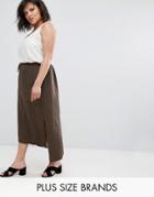 Elvi Brown Tweed Skirt - Brown