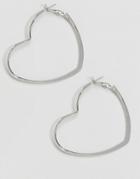 Aldo Delicate Heart Hoop Earrings - Silver