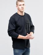 Jack & Jones Zip Pocket Sweat With Drawstring Hem - Black