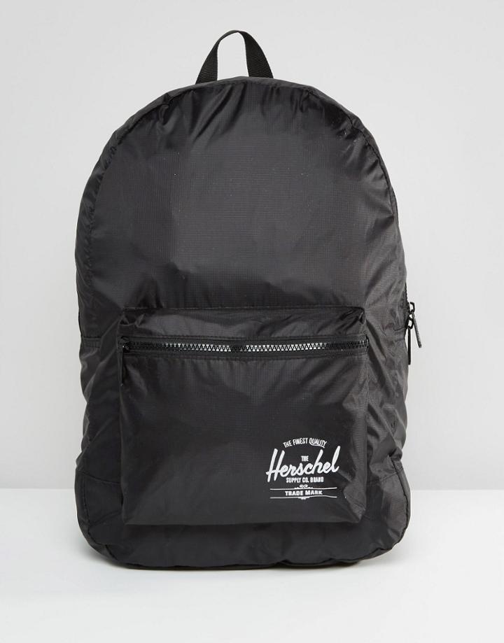 Herschel Supply Co Packable Backpack In Lightweight Ripstop Fabric 24l - Black
