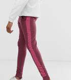 Asos Design Tall Skinny Sweatpants With Side Stripe In Purple - Purple