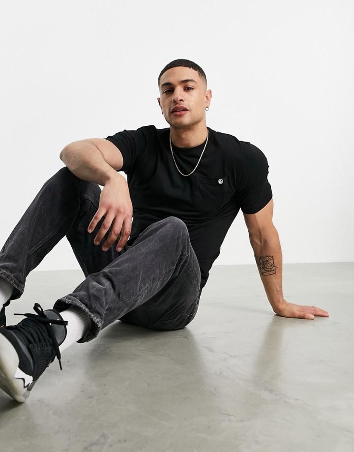 Soul Star Logo Pocket T-shirt In Black