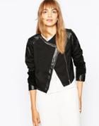 Suboo Eveleigh Biker Jacket With Leather - Black