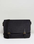 Asos Satchel In Charcoal With Faux Leather Trims - Gray
