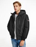 Tommy Jeans Tech Hooded Bomber Jacket In Black