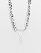 Bershka Chunky Layered Necklace In Silver