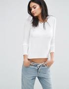 Daisy Street Top With Strappy Neck Detail - White