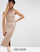Puma Exclusive To Asos Ribbed High Neck Dress In Camel - Beige